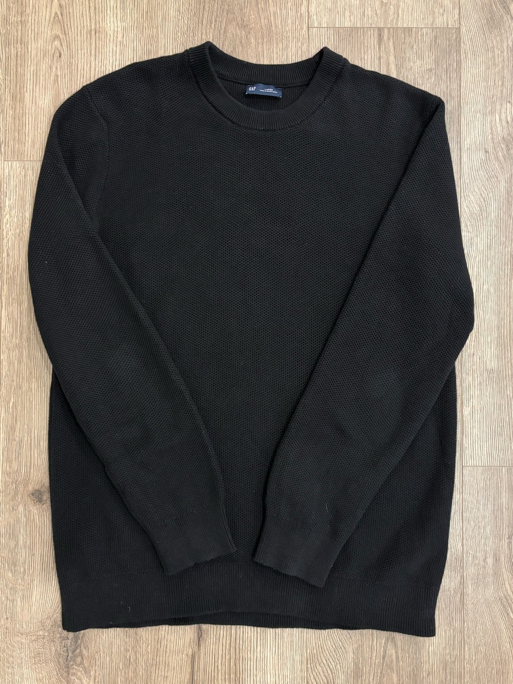 Gap Black Cotton Crewneck Sweater